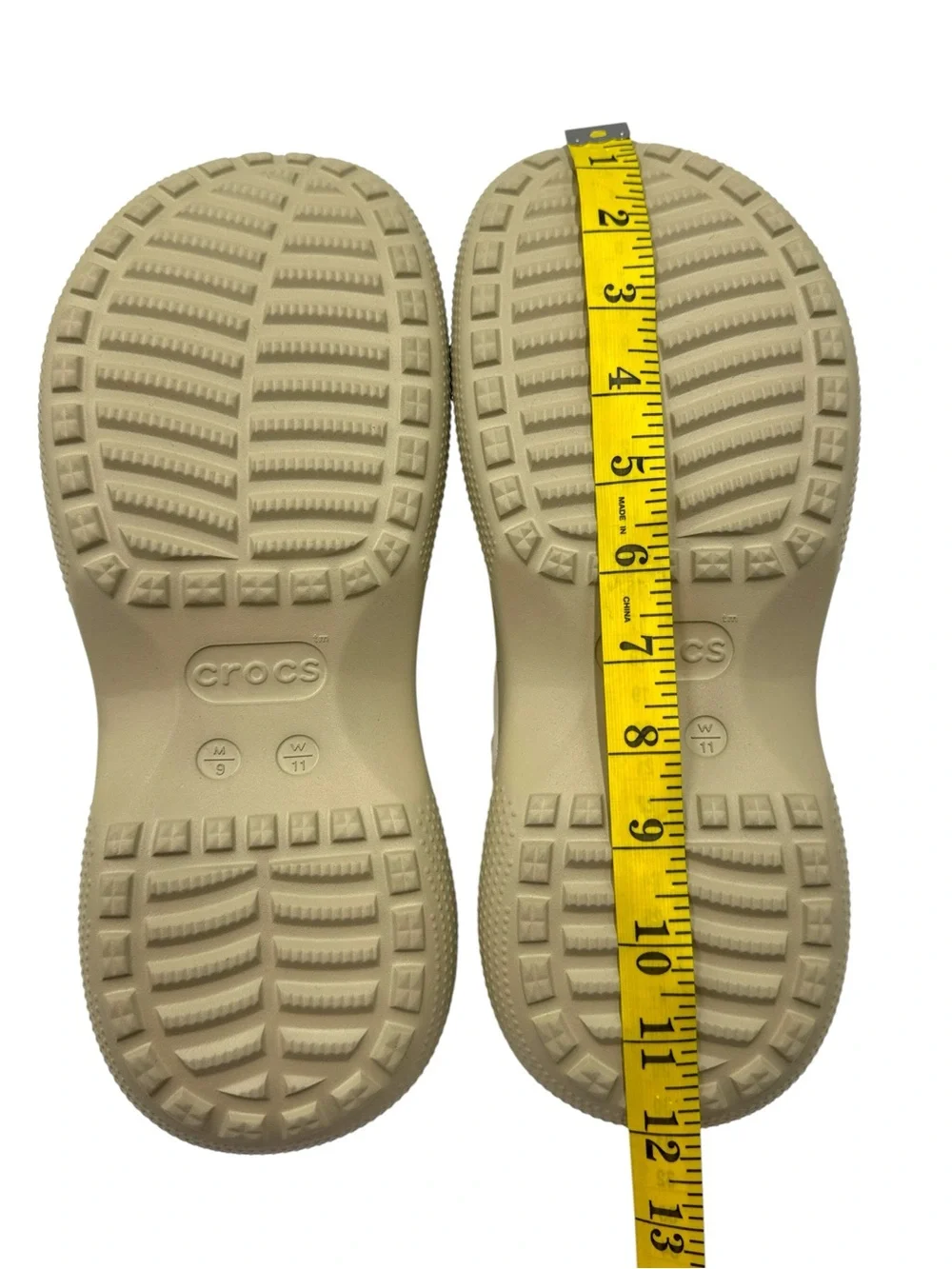 NWT Crocs Classic Stacked Clogs - Chalk / Neutral Platform Sandals Size 11W / 9M